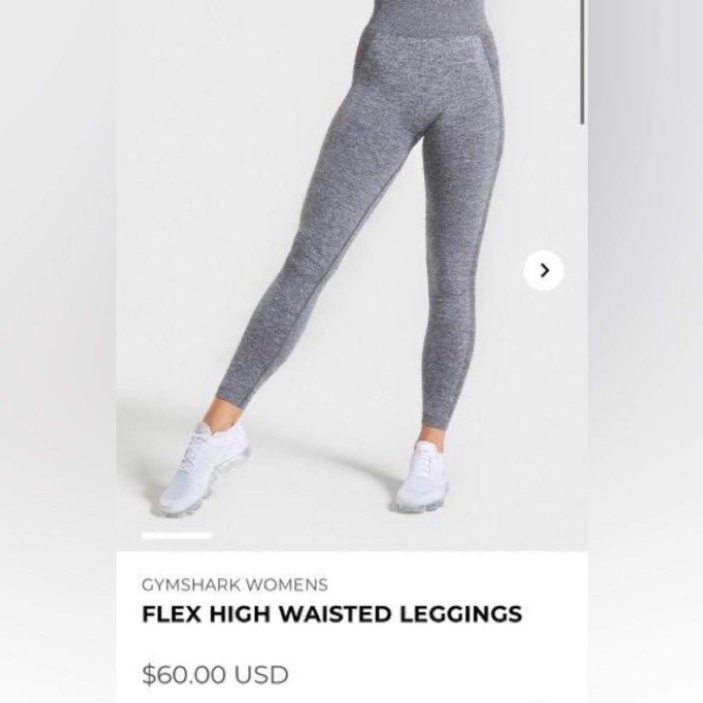 Gymshark Flex High Waisted Leggings in Light Gray and Blue